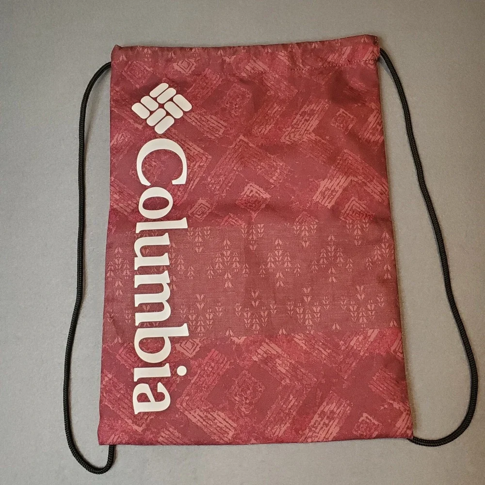 Columbia ZigZag Red Sports Backpack Drawstring Bag Southwest Geometric 12x17